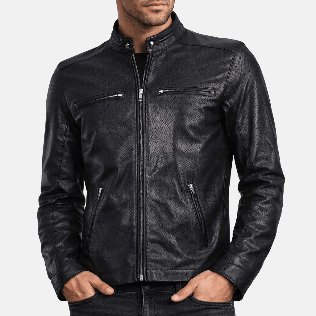 Men's Cafe Racer Perforated Spring Jacket