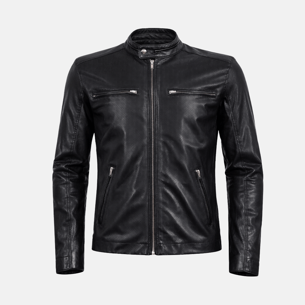 Men's Cafe Racer Perforated Spring Jacket