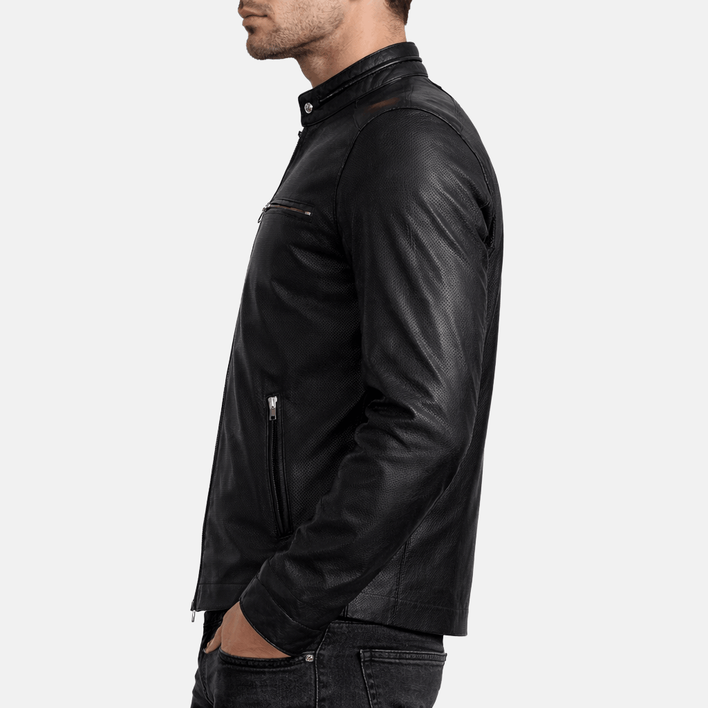 Men's Cafe Racer Perforated Spring Jacket