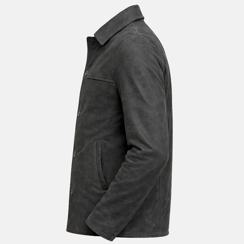 Men's Classic Vintage Style Nubuck Leather Jacket