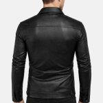 Men's Collared Leather Jacket