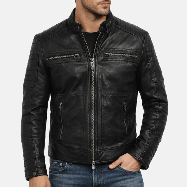 Men's Dark Thunder Black Biker Jacket