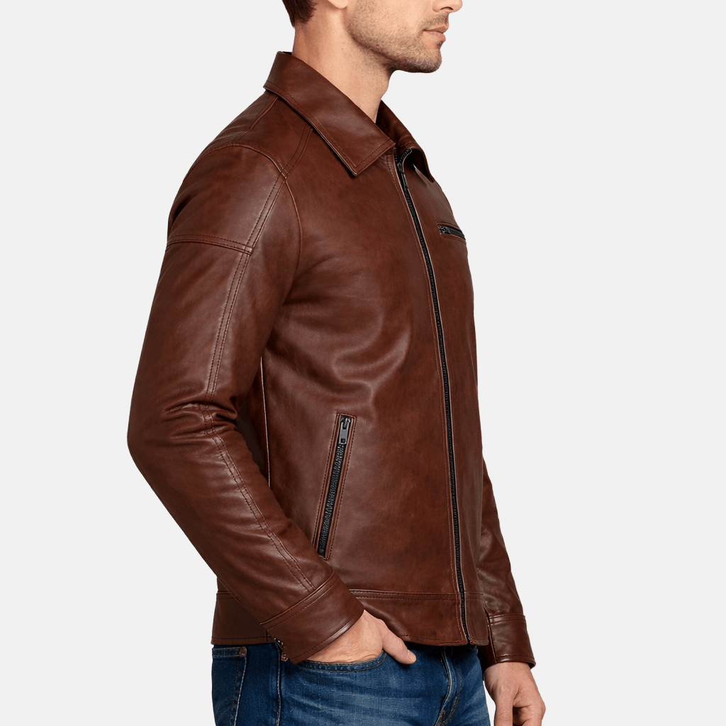 Men's Ironclad Vintage Brown Waxed Leather Jacket