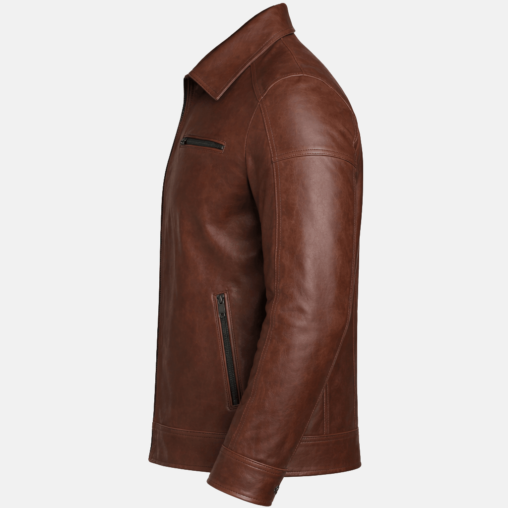 Men's Ironclad Vintage Brown Waxed Leather Jacket