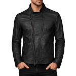 Men's Maverick Black Biker Leather Jacket