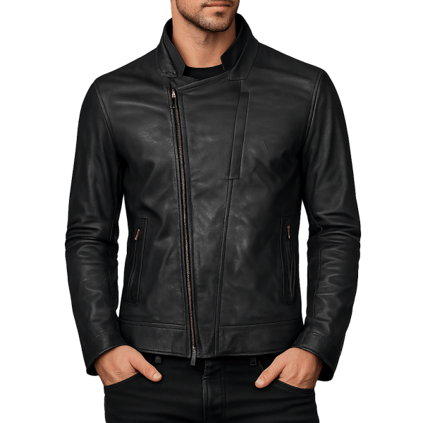 Men's Maverick Black Biker Leather Jacket