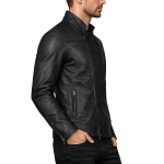 Men's Maverick Black Biker Leather Jacket
