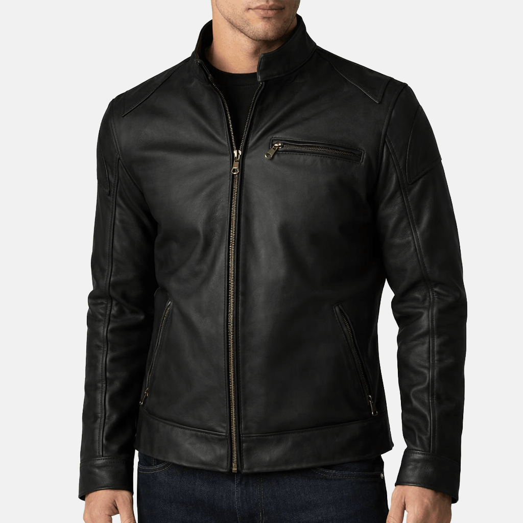 Men's Premium Black Leather Biker Jacket