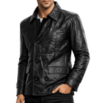 Men's Premium Black Reefer Leather Jacket