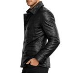Men's Premium Black Reefer Leather Jacket