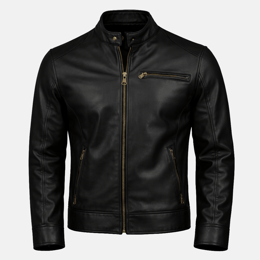Men's Premium Black Leather Biker Jacket