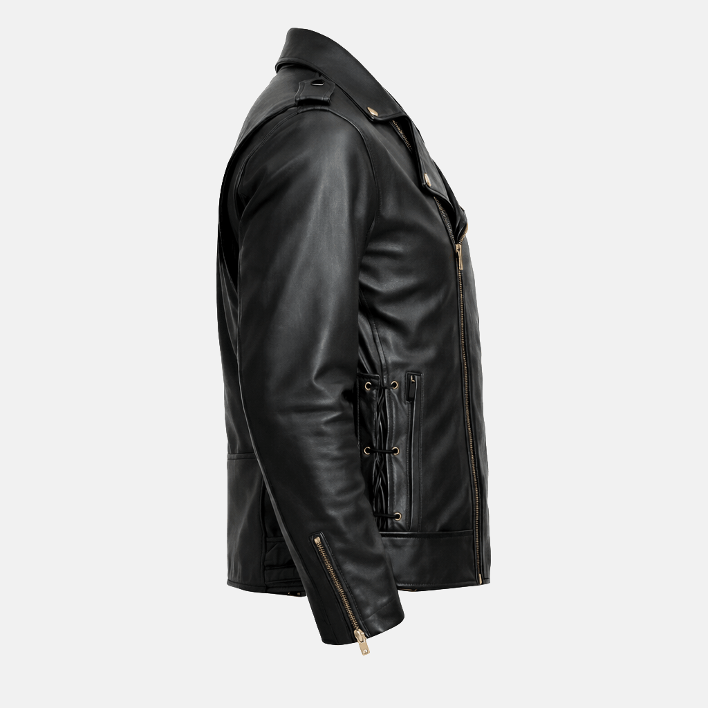 Men's Renegade Black Leather Biker Jacket