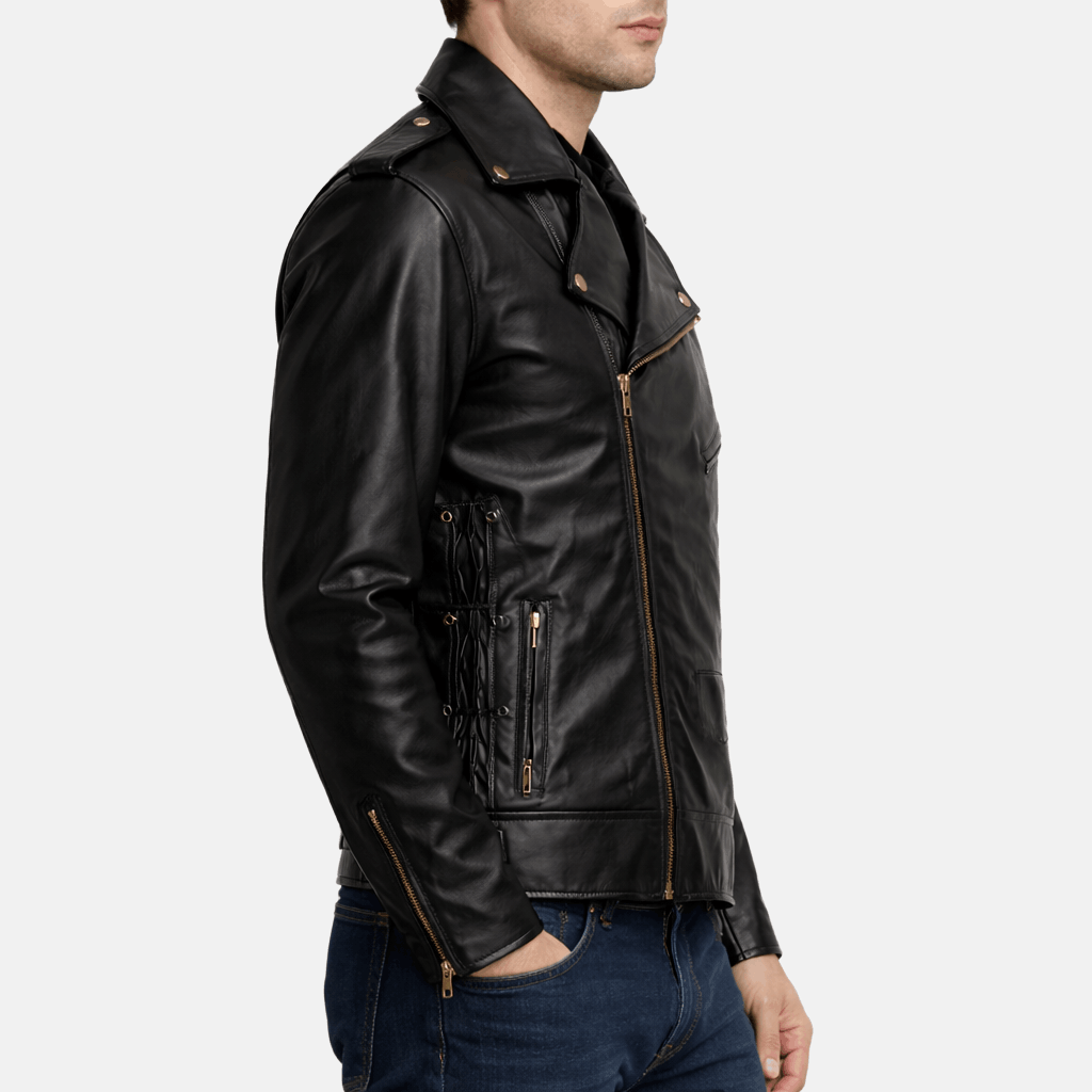 Men's Renegade Black Leather Biker Jacket