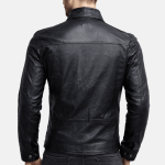 Men's Slim Fit Biker Black Leather Jacket