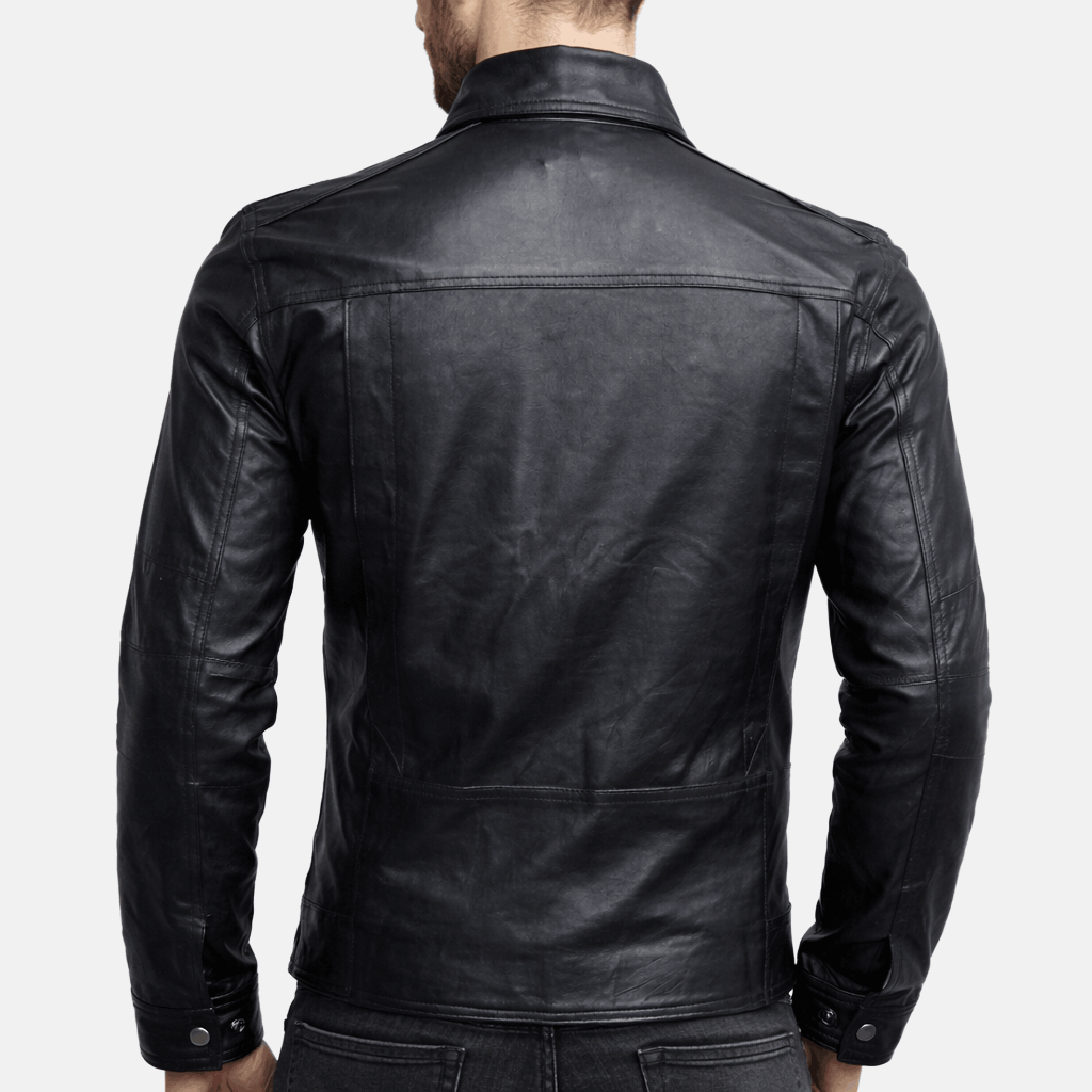 Men's Slim Fit Biker Black Leather Jacket
