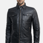 Men's Slim Fit Biker Black Leather Jacket