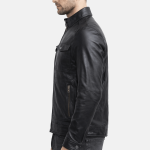 Men's Slim Fit Biker Black Leather Jacket