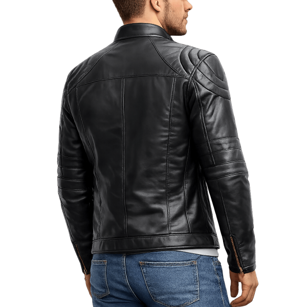 Soft Black Sheep Leather Jacketback
