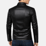 Men's Stand Up Collar Leather Jacket