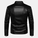Men's Stand Up Collar Leather Jacket