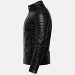 Men's Stand Up Collar Leather Jacket