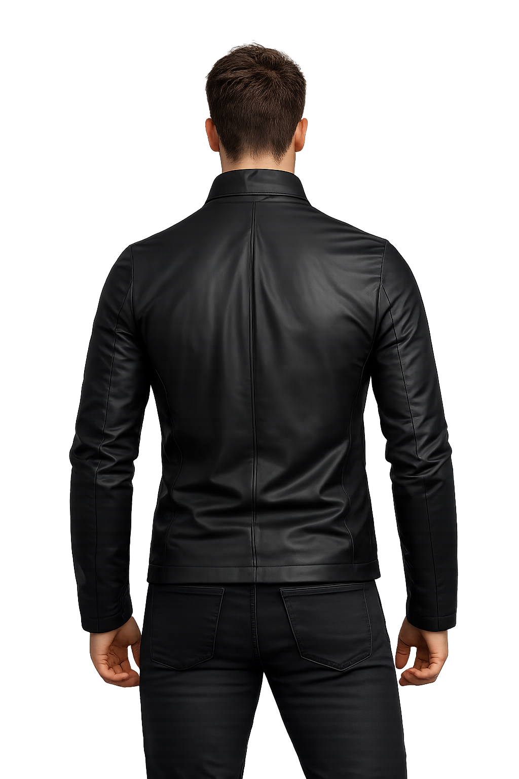 Men's Black Viper Cowhide Leather Biker Jacket