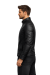 Men's Black Viper Cowhide Leather Biker Jacket