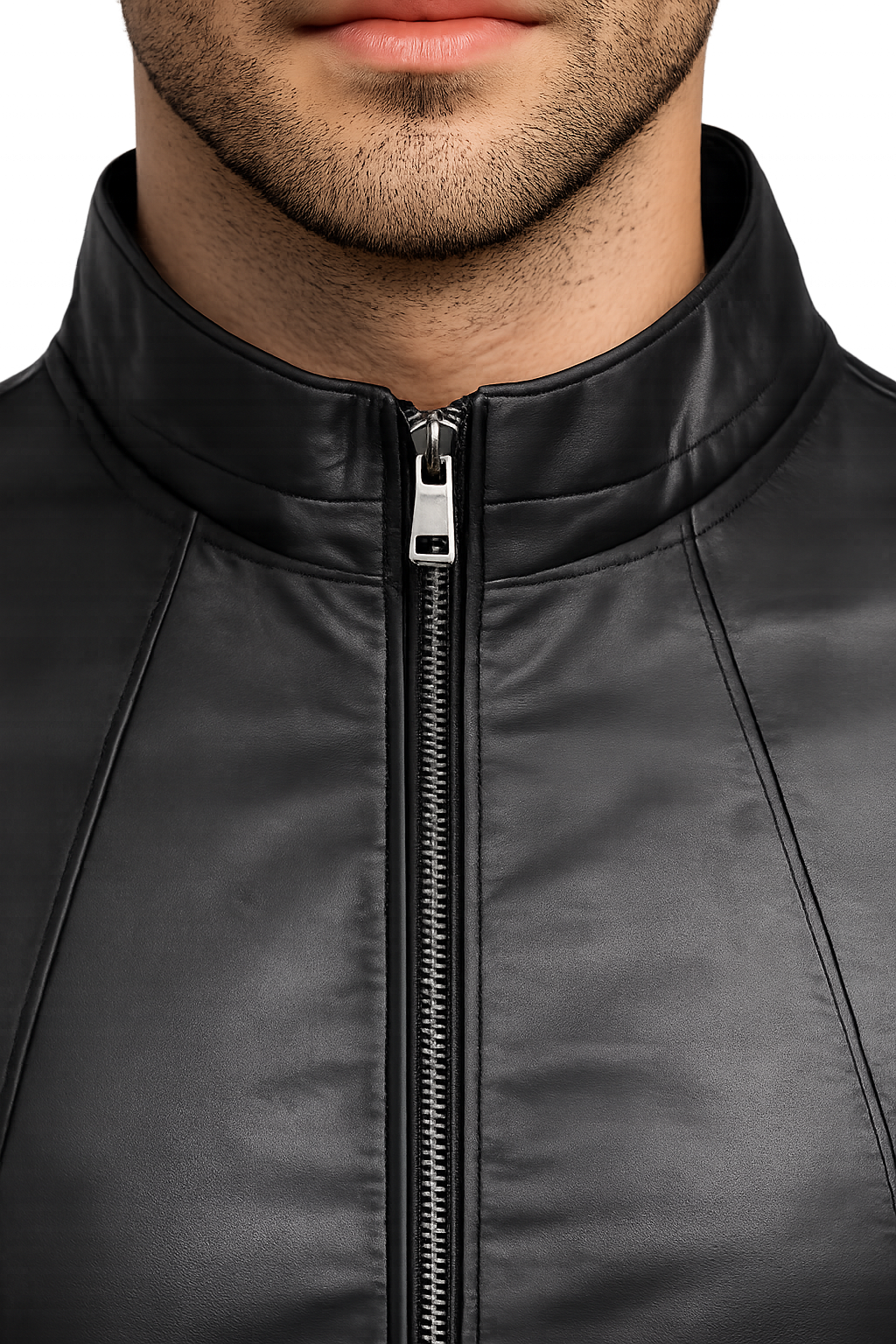 Men's Black Viper Cowhide Leather Biker Jacket