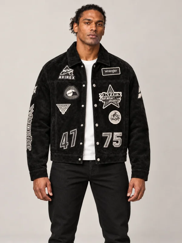 Men's Avirex X Wrangler Suede Trucker Jacket