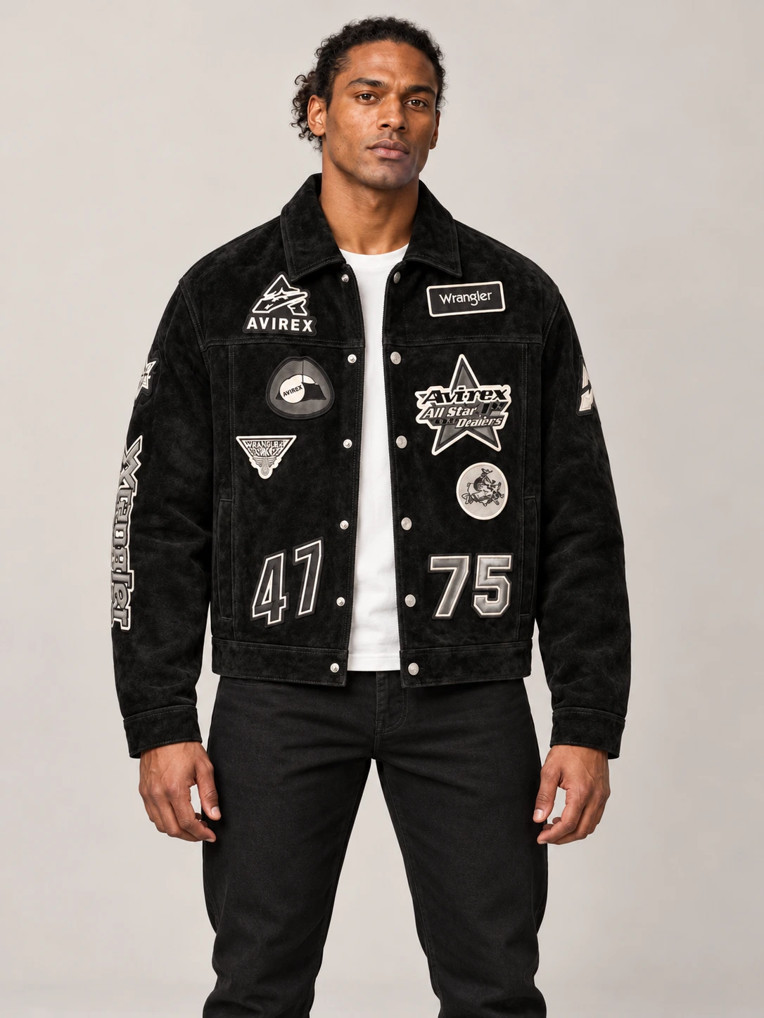 Men's Avirex X Wrangler Suede Trucker Jacket