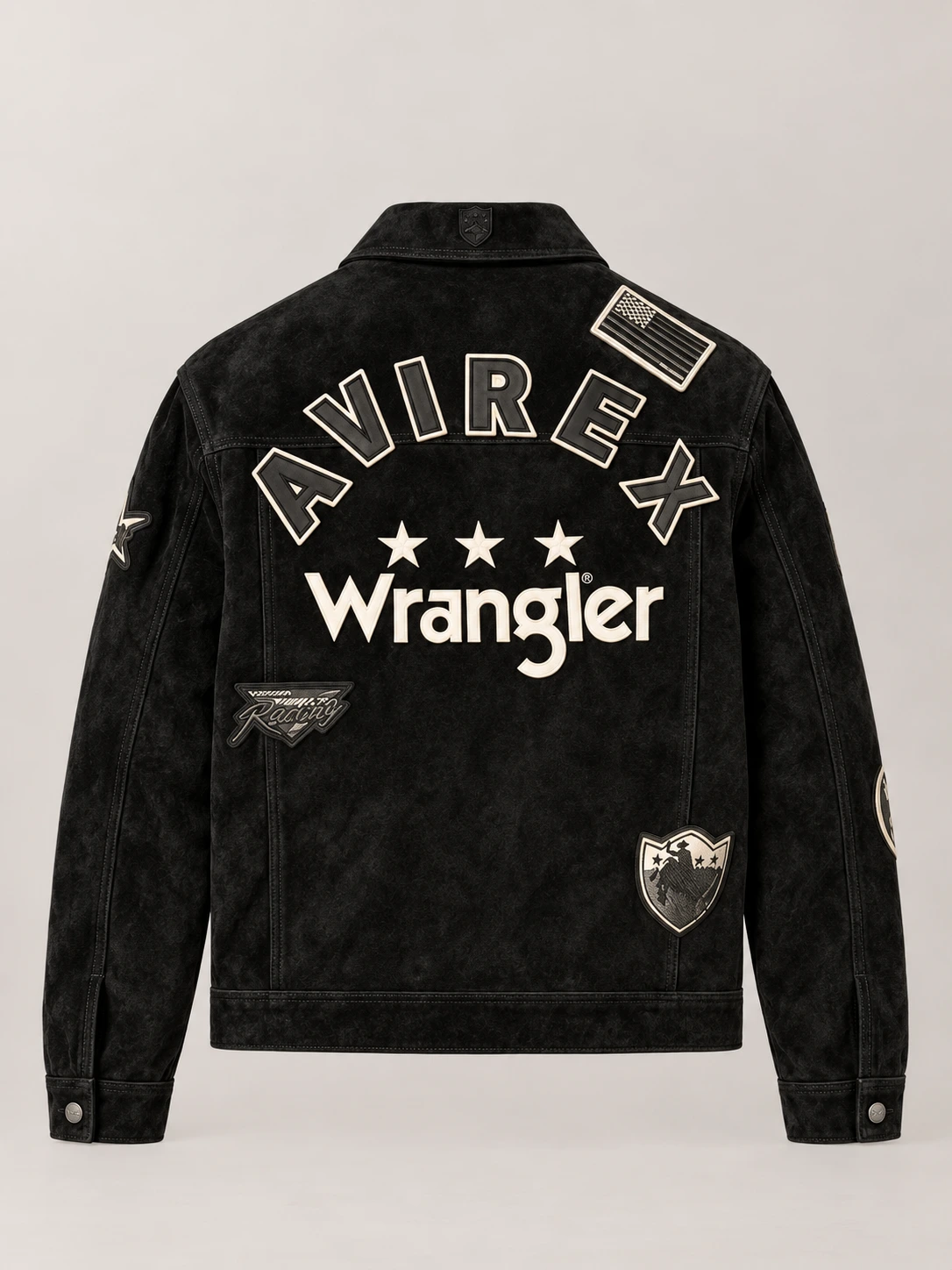 Men's Avirex X Wrangler Suede Trucker Jacket