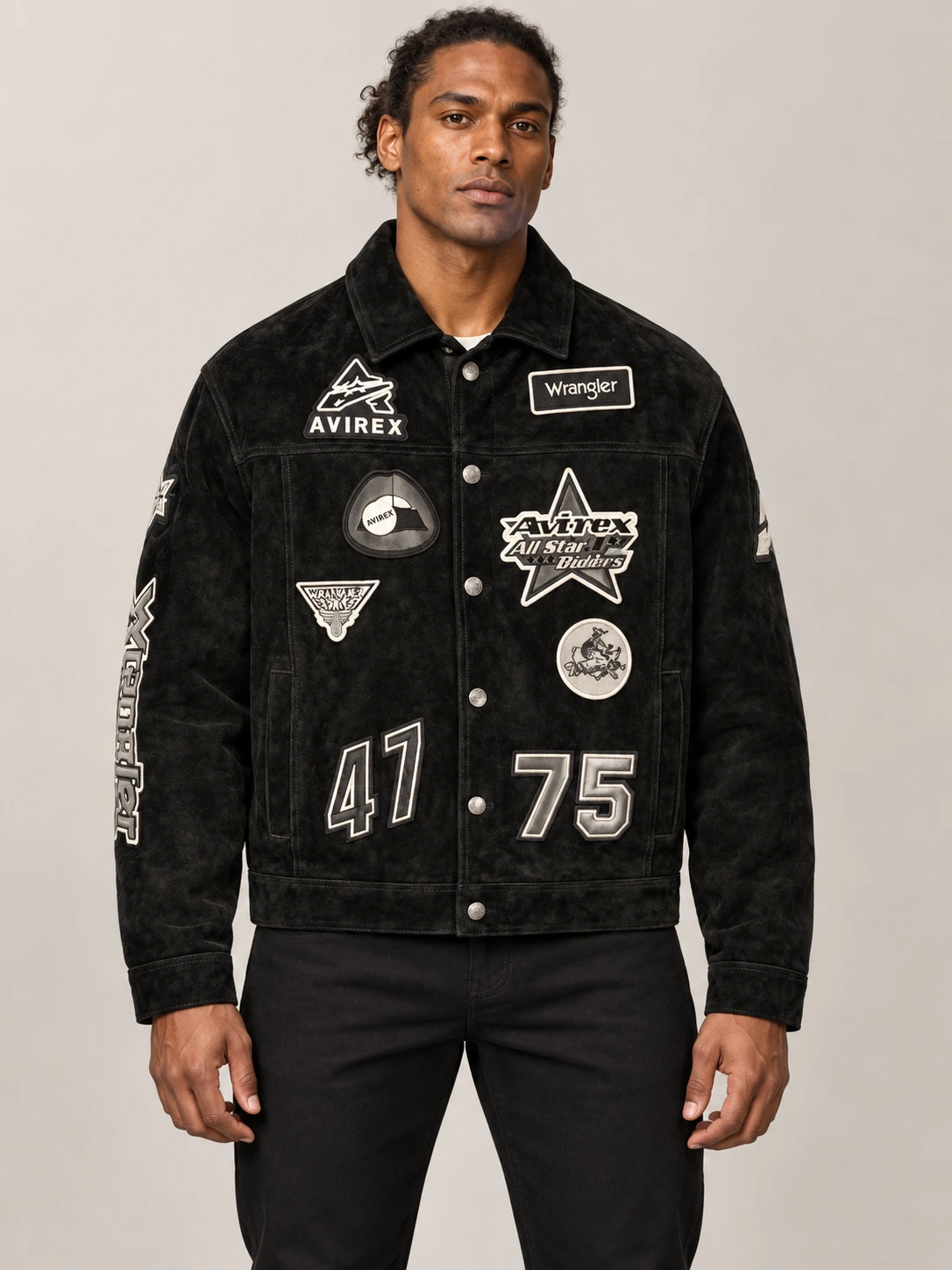 Men's Avirex X Wrangler Suede Trucker Jacket