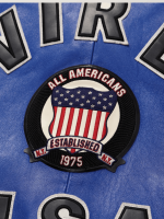 Men’s Avirex Real Leather Jacket Blue Flight Bomber American Varsity