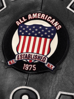 Men's Avirex Real Leather Jacket Black Flight Bomber American Varsity
