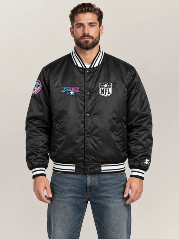 Men's Avirex X Starter Super Bowl Lx Satin Jacket