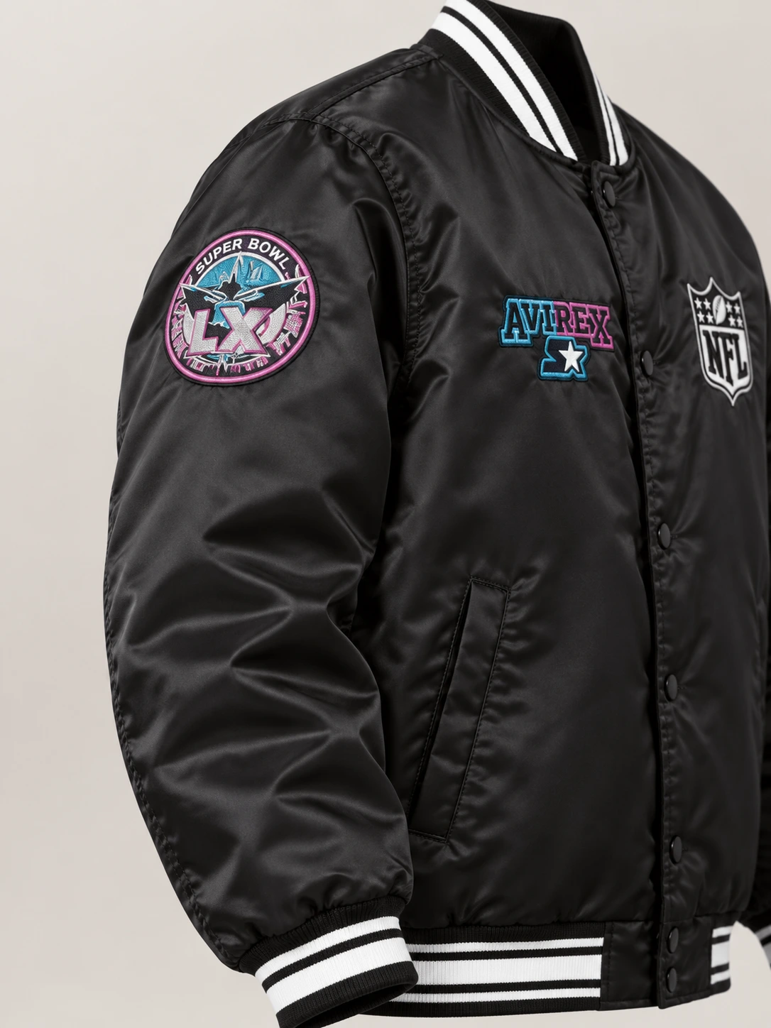 Men's Avirex X Starter Super Bowl Lx Satin Jacket