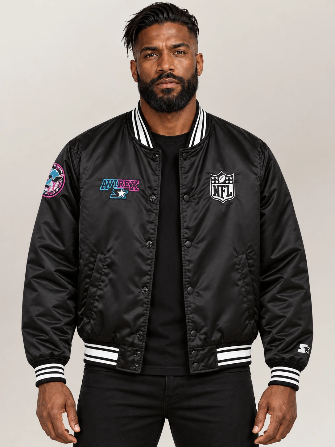 Men's Avirex X Starter Super Bowl Lx Leather Jacket