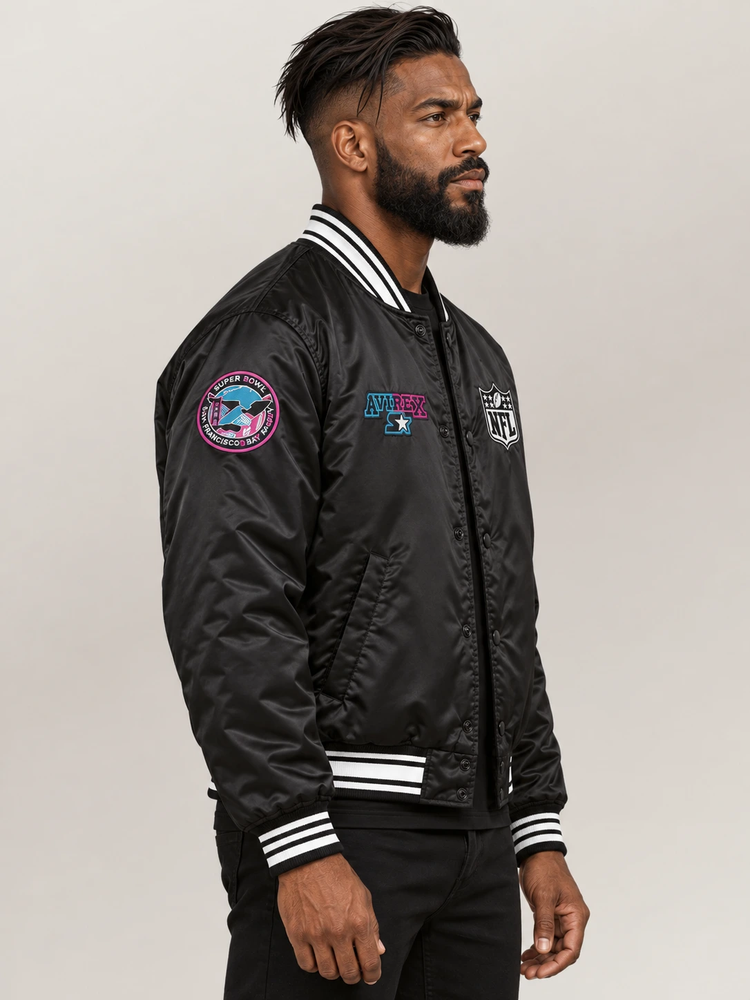 Men's Avirex X Starter Super Bowl Lx Leather Jacket