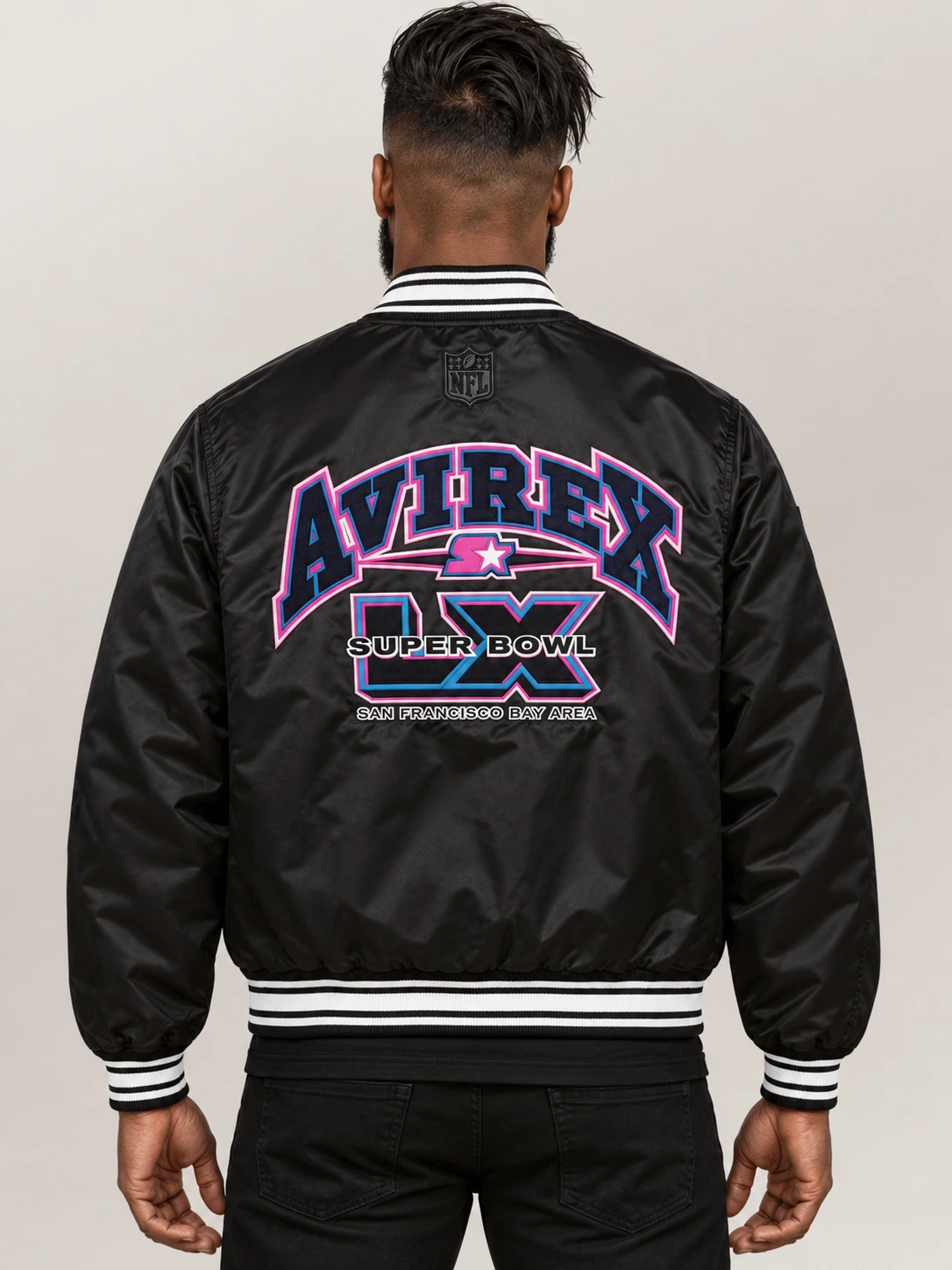 Men's Avirex X Starter Super Bowl Lx Leather Jacket