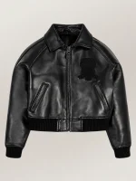 Women’s Avirex Cropped Icon Triple Black Bomber Jacket