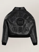 Women’s Avirex Cropped Icon Triple Black Bomber Jacket