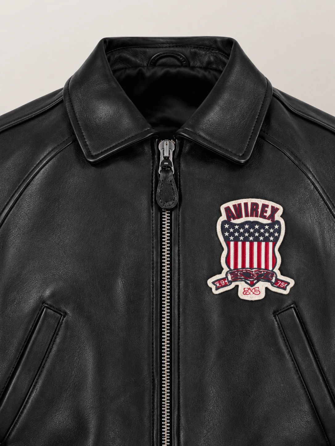 Women’s Avirex Cropped Icon Black Bomber Jacket