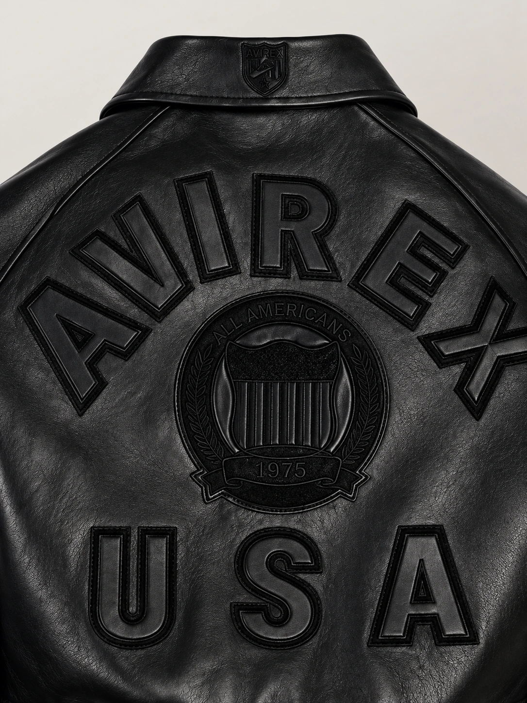 Women’s Avirex Cropped Icon Triple Black Bomber Jacket