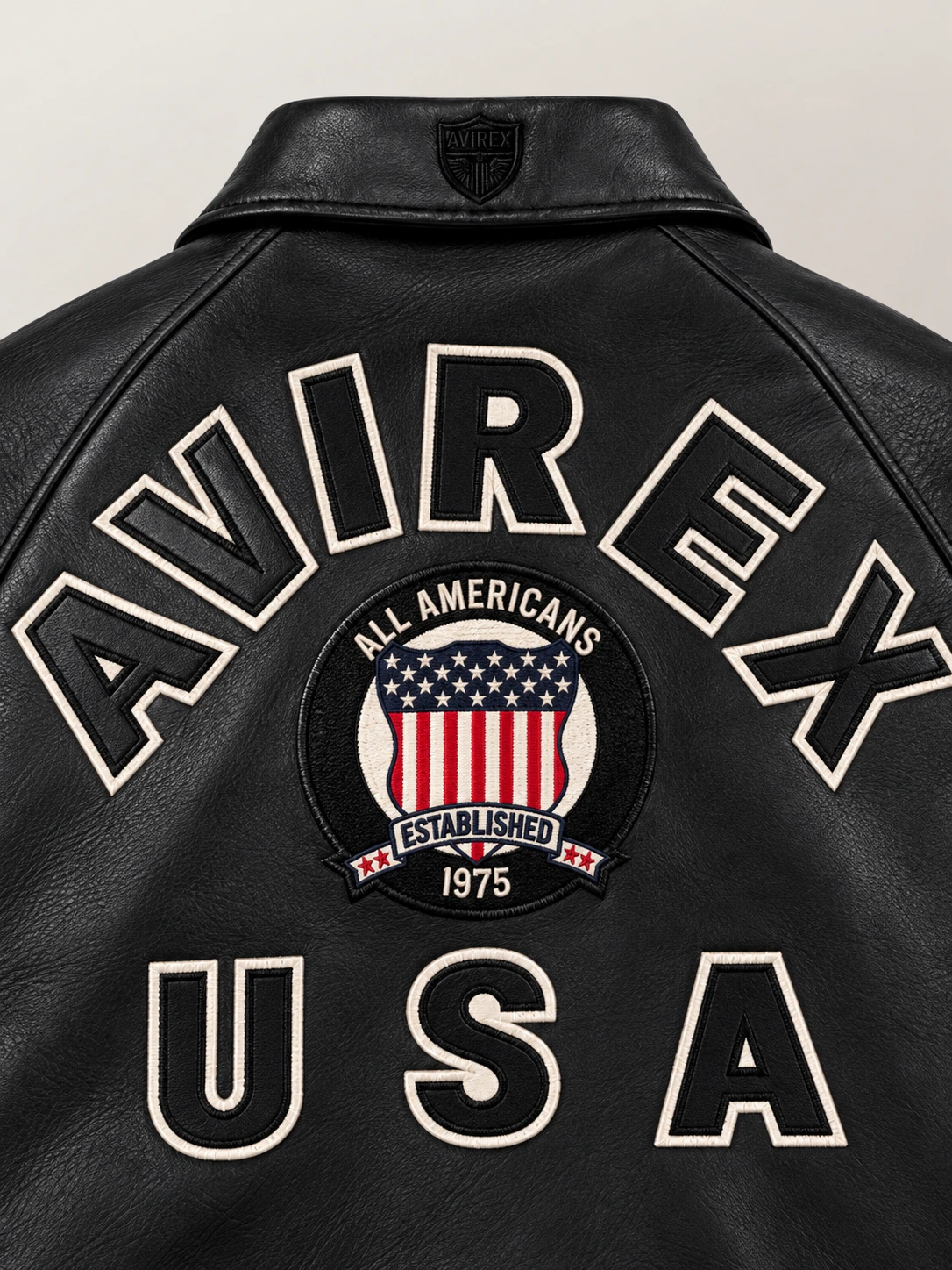 Women’s Avirex Cropped Icon Black Bomber Jacket