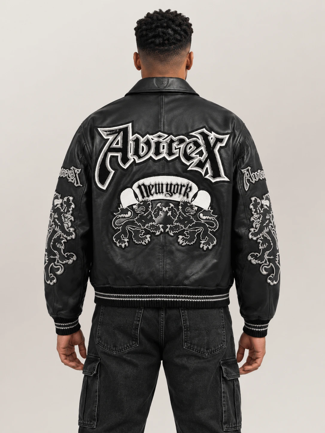 Men's Avirex Black Jacket Goth Jacket