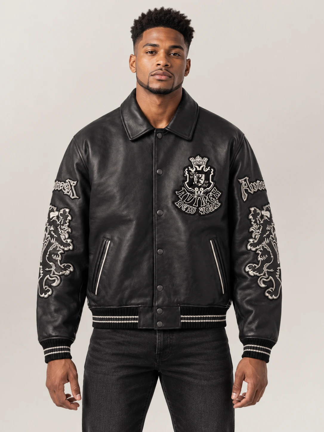 Men's Avirex Black Jacket Goth Jacket