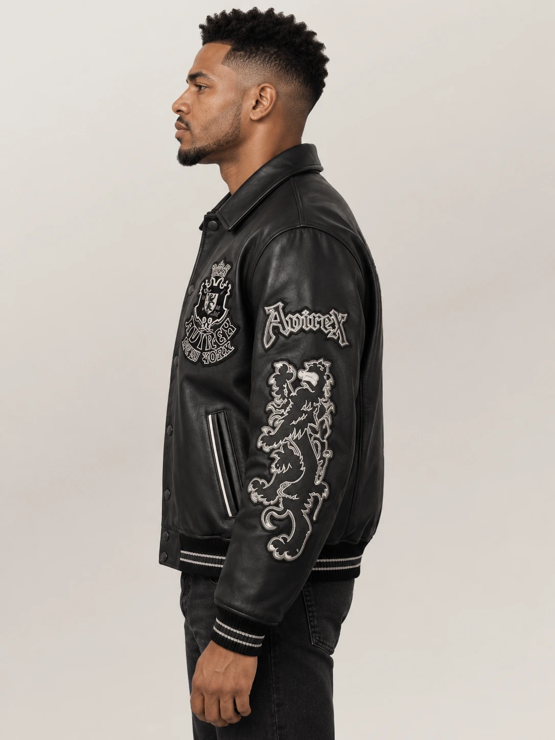 Men's Avirex Black Jacket Goth Jacket