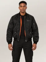 Men's Avirex Ma-1 Nylon Black Bomber Jacket