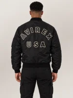 Men's Avirex Ma-1 Nylon Black Bomber Jacket