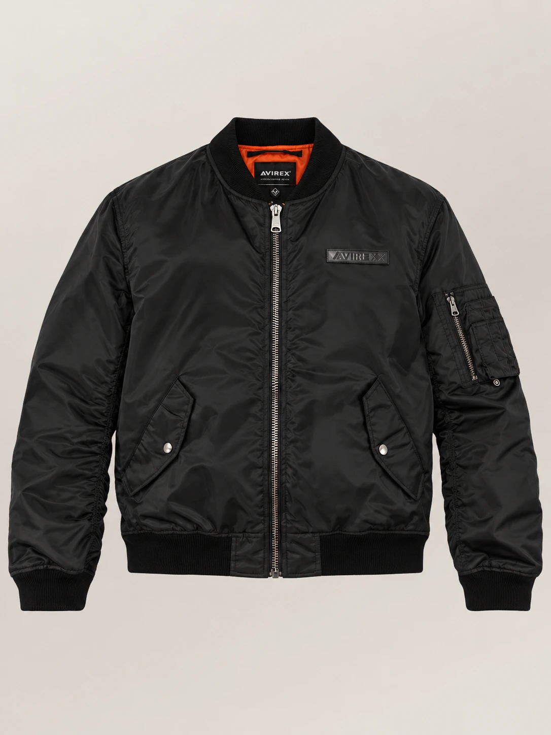 Men's Avirex Ma-1 Nylon Black Bomber Jacket